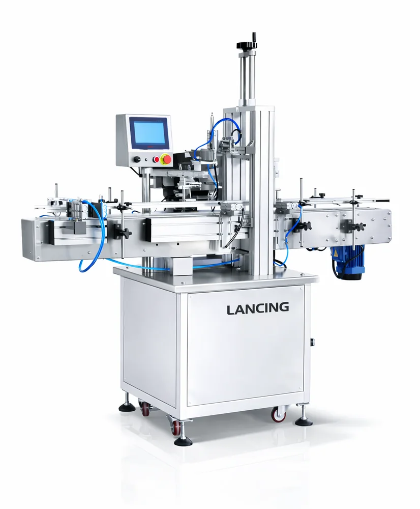 Cap pressing machine with feeder