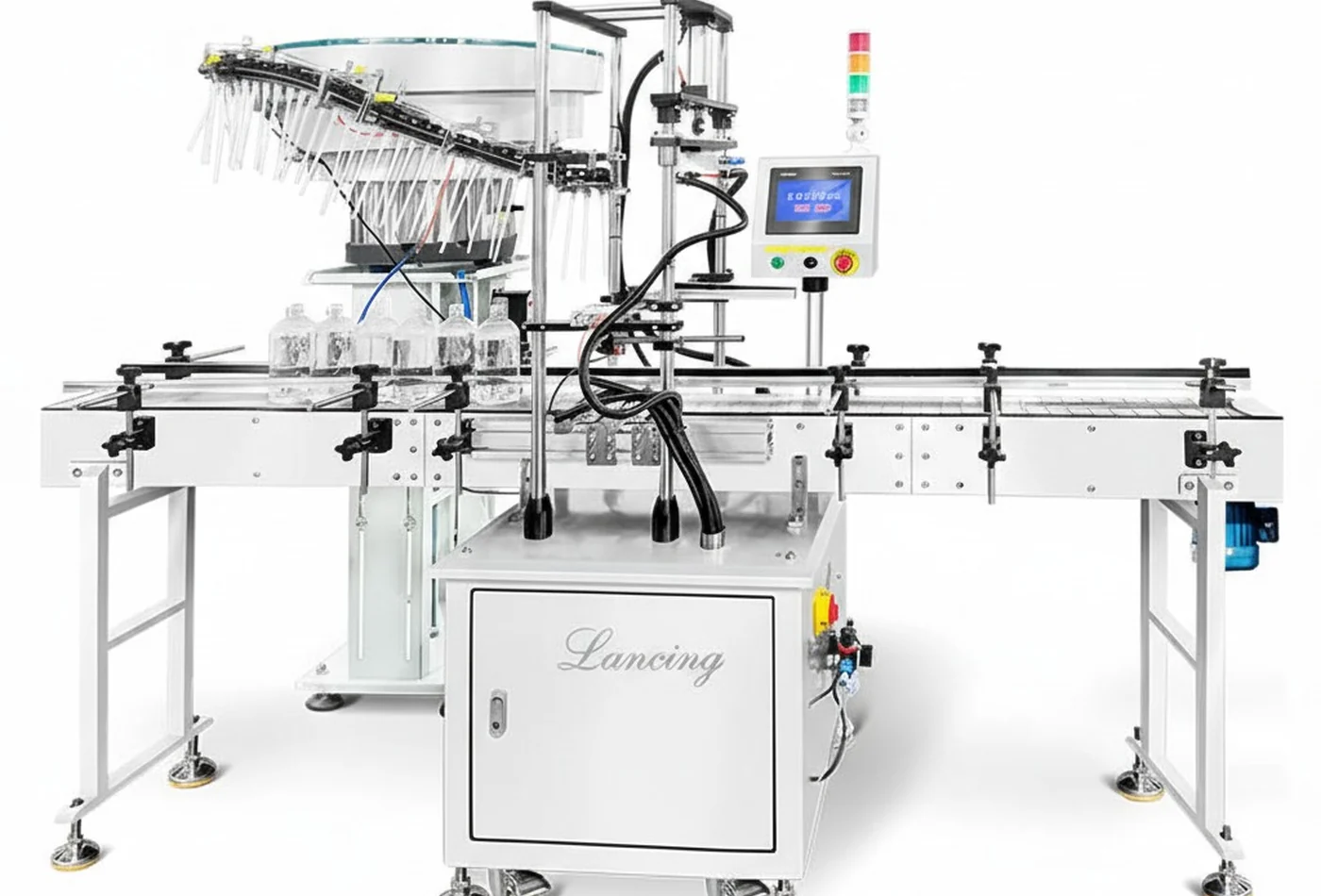 Automatic capping line with cap feeding system